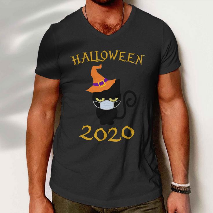 Halloween 2020 Cat Witch Hat Halloween Quote Men V-Neck Tshirt