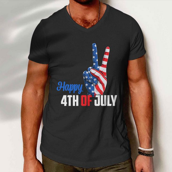 Happy 4Th Of July Peace America Independence Day Patriot Usa Gift Men V-Neck Tshirt