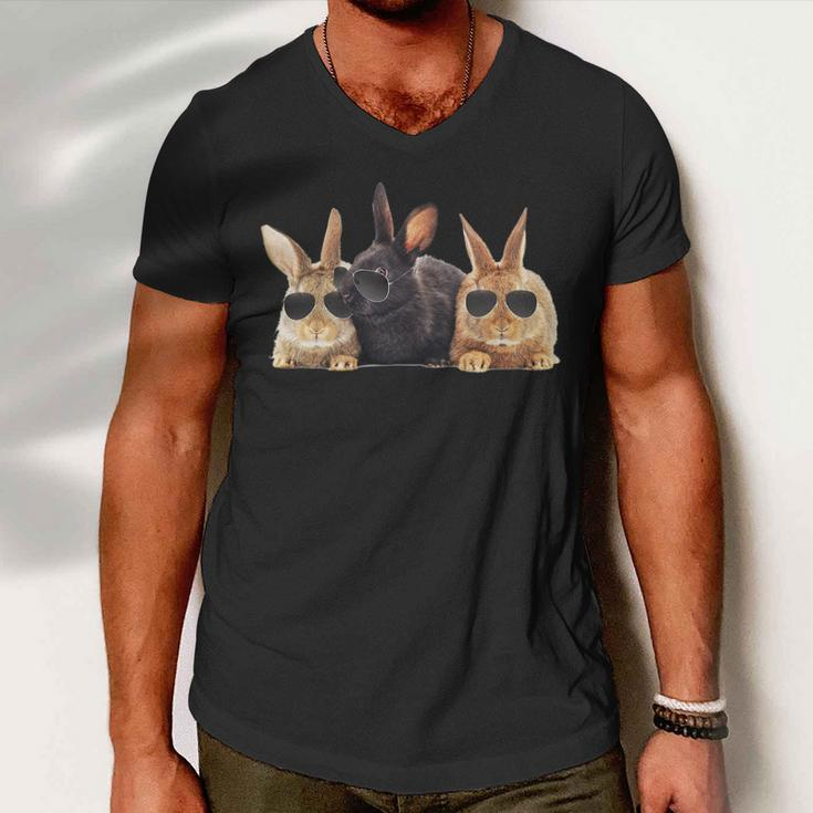 Hipster Cool Rabbit Tshirt Men V-Neck Tshirt