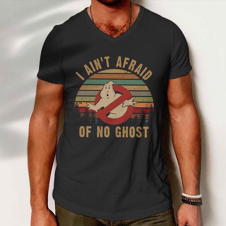 I Aint Afraid Of No Ghost Vintage Funny Ghost Men V-Neck Tshirt