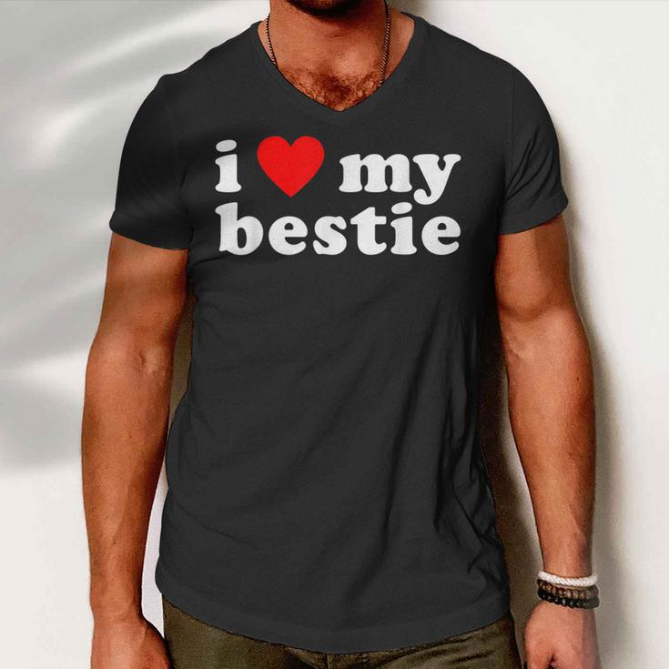 I Love My Bestie Best Friend Bff Cute Matching Friends Heart Men V-Neck Tshirt