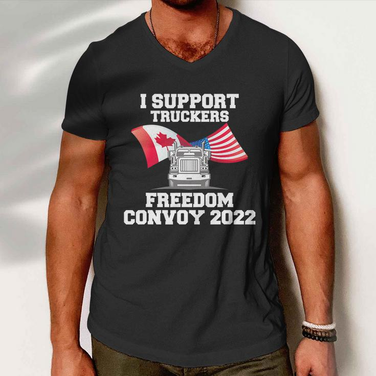 I Support Truckers Freedom Convoy 2022 Trucker Gift Design Tshirt Men V-Neck Tshirt