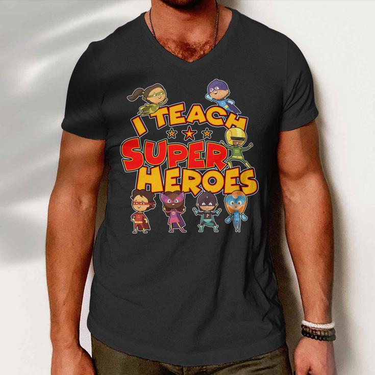 I Teach Superheroes Tshirt Men V-Neck Tshirt