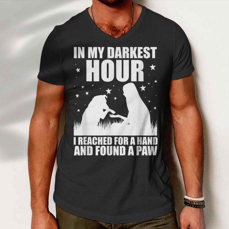 In My Darkest Hour I Reached For A Hand And Found A Paw Men V-Neck Tshirt