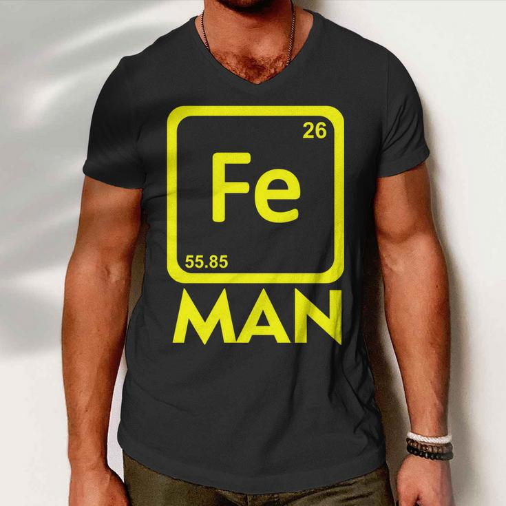 Iron Science Funny Chemistry Fe Periodic Table Tshirt Men V-Neck Tshirt