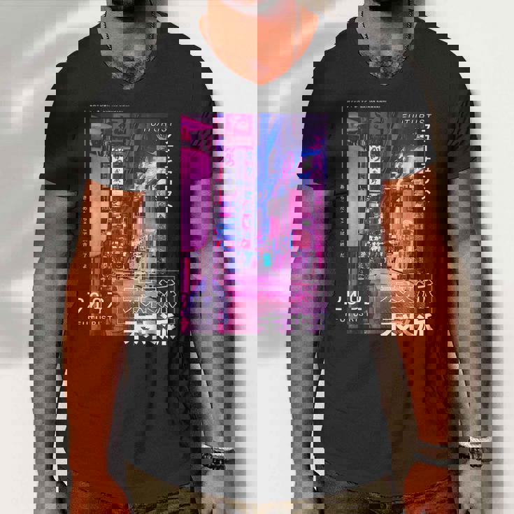 Japanese Cyberpunks Tokyo Streetwear Aesthetic Graphic Men V-Neck Tshirt