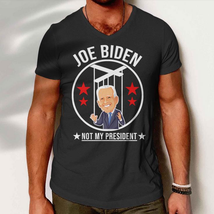 Joe Biden Not My President Puppet Funny Men V-Neck Tshirt