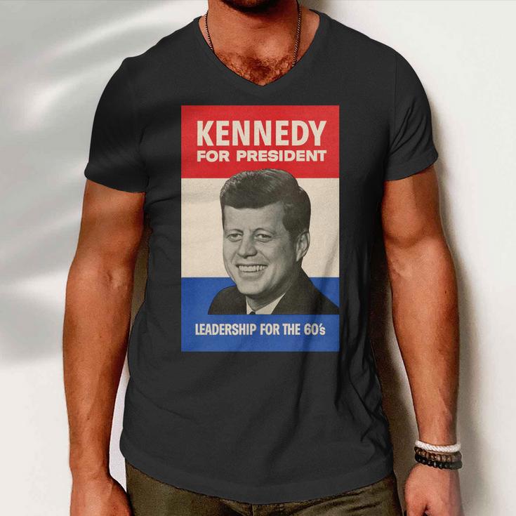 John F Kennedy 1960 Campaign Vintage Poster Men V-Neck Tshirt