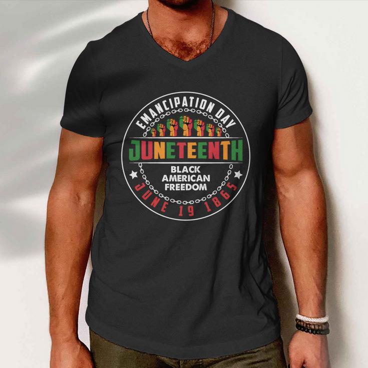 Juneteenth Emancipation Day Vintage Cool Melanin Black Pride Gift V4 Men V-Neck Tshirt