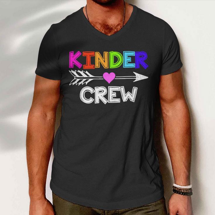 Kinder Crew Kindergarten Teacher Tshirt Men V-Neck Tshirt