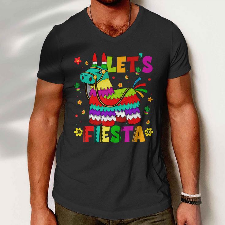 Lets Fiesta Cinco De Mayo Mexican Party Mexico Donkey Pinata Men V-Neck Tshirt