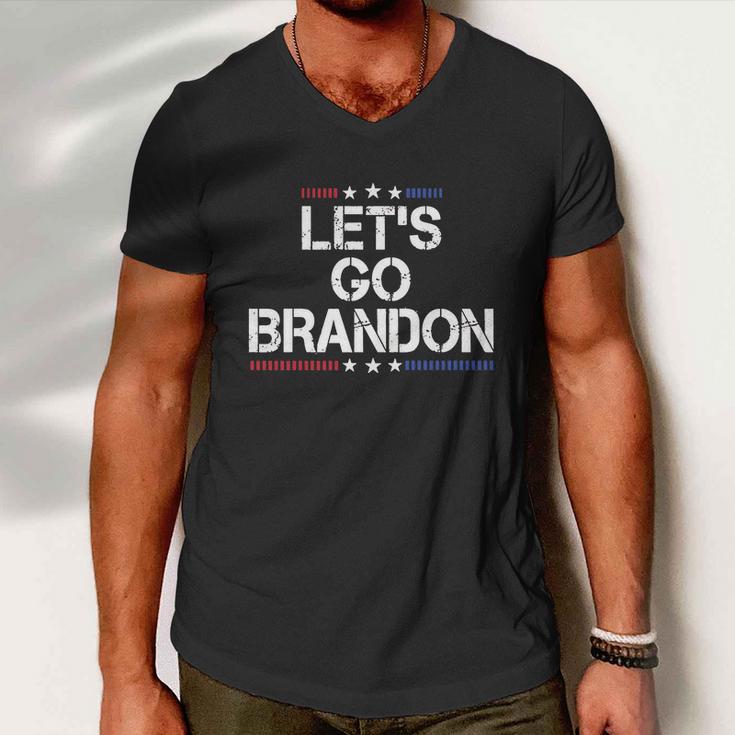 Lets Go Brandon Essential Brandon Funny Political Men V-Neck Tshirt