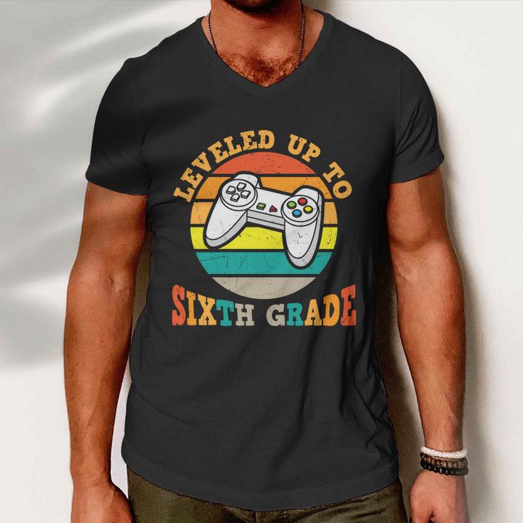 Leveled Up To 6Th Grade First Day Of School Back To School Men V-Neck Tshirt