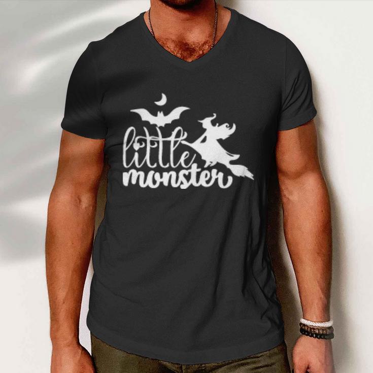 Little Monster Funny Halloween Quote Men V-Neck Tshirt