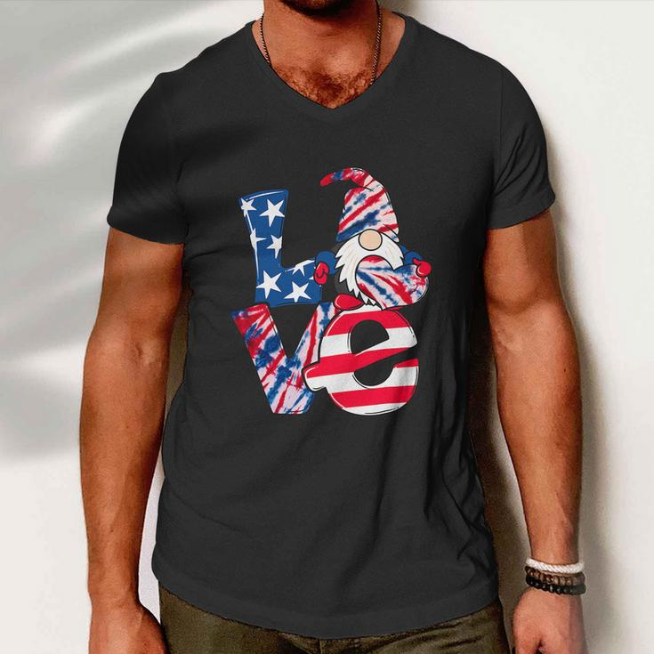 Love Gnome Usa Flag 4Th Of July Funny Men V-Neck Tshirt