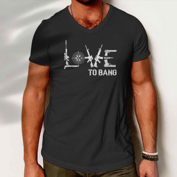 Love To Bang Design Tshirt Men V-Neck Tshirt