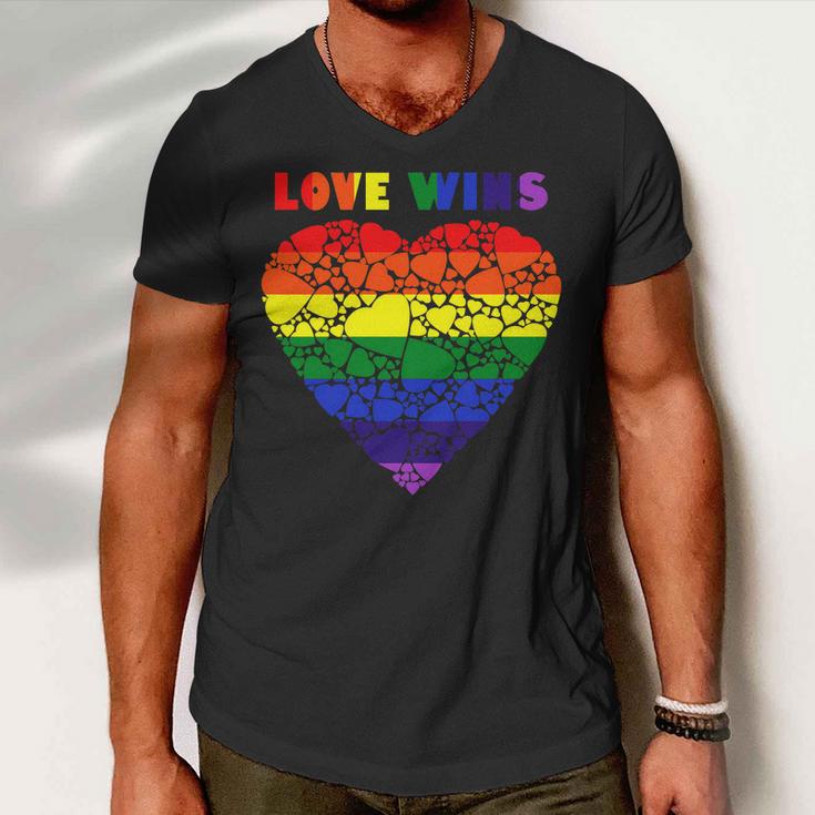 Love Wins Heart Men V-Neck Tshirt