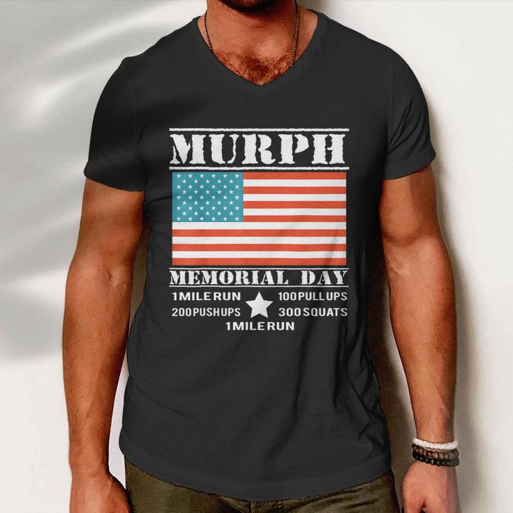 Memorial Day Murph Shirt Patriotic Flag 2019 Wod Challenge Tshirt Men V-Neck Tshirt