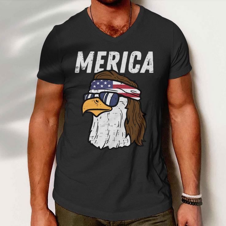 Merica Bald Eagle Mullet Sunglasses Fourth July 4Th Patriot Cool Gift V2 Men V-Neck Tshirt
