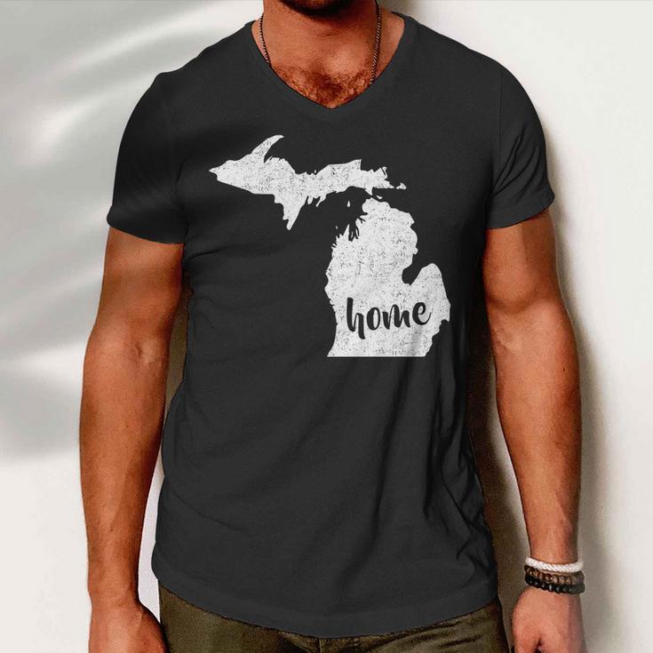 Michigan Home State Tshirt Men V-Neck Tshirt