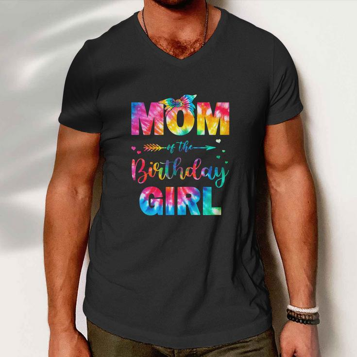 Mom Of The Birthday Girl Funny Mama Tie Dye Men V-Neck Tshirt