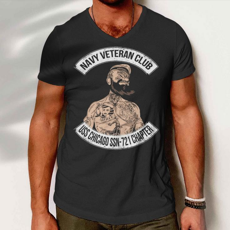 Navy Uss Chicago Ssn Men V-Neck Tshirt