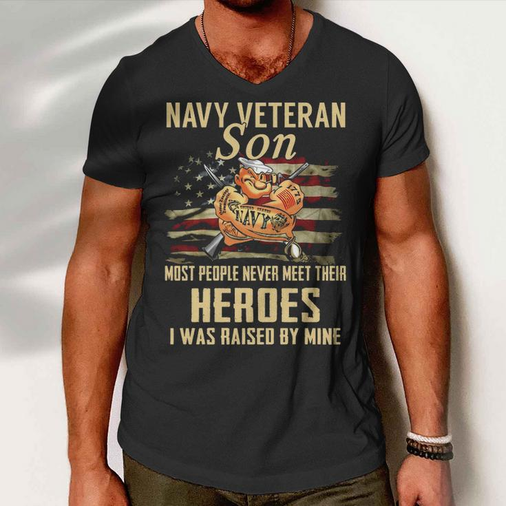 Navy Veteran Son Men V-Neck Tshirt