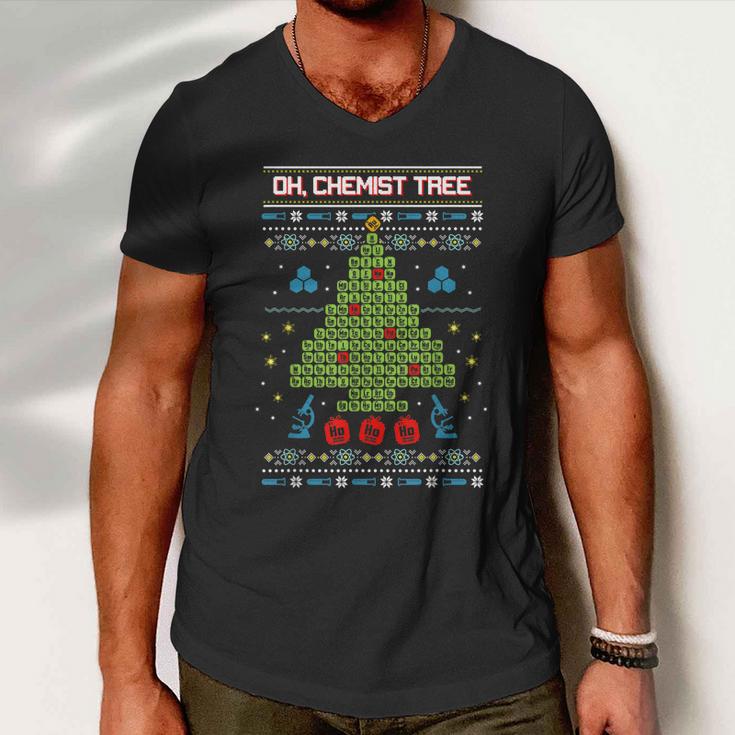 Oh Chemist Tree Chemistry Tree Christmas Science Men V-Neck Tshirt