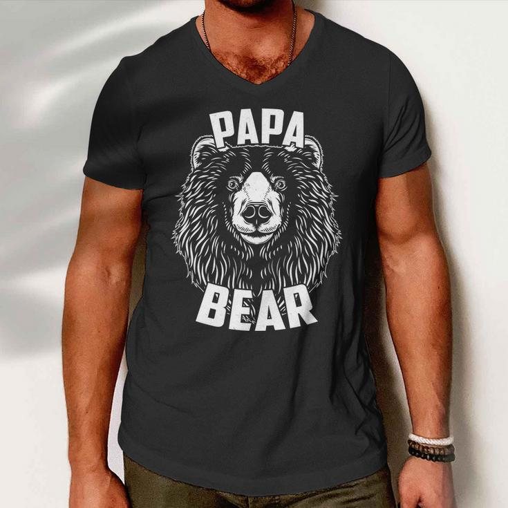 Papa Bear Fathers Day Tshirt Men V-Neck Tshirt