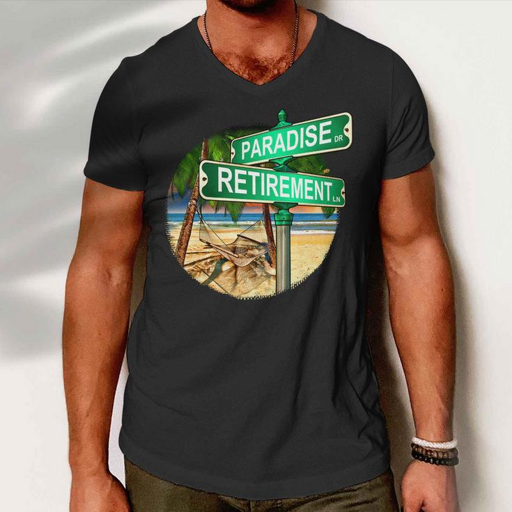 Paradise Dr Retirement Ln Men V-Neck Tshirt
