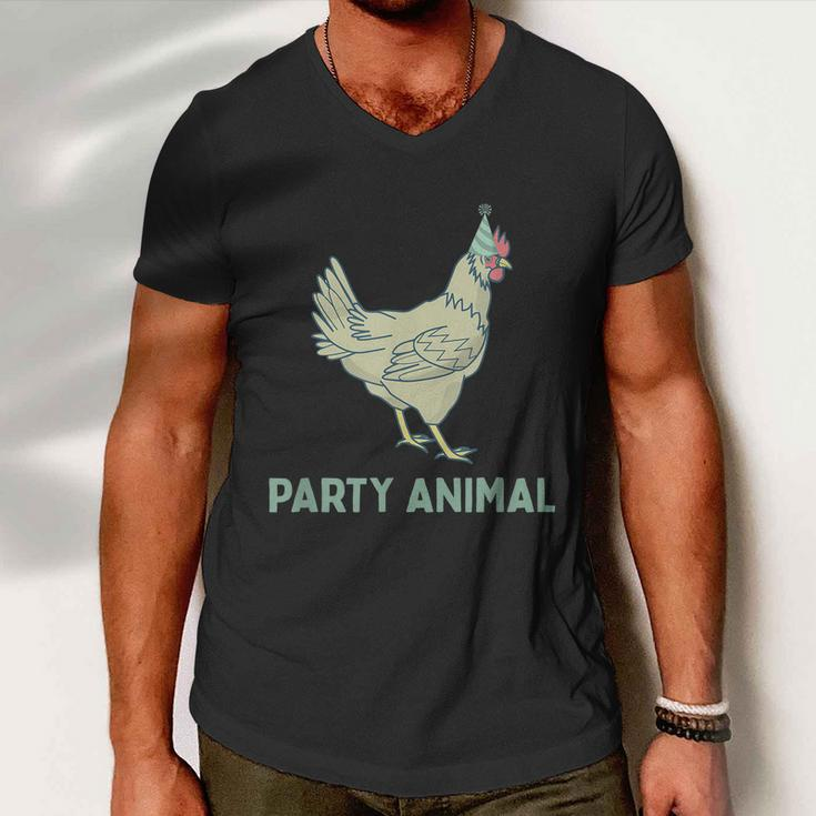 Party Animal Chicken Birthday Chicken Birthday Men V-Neck Tshirt