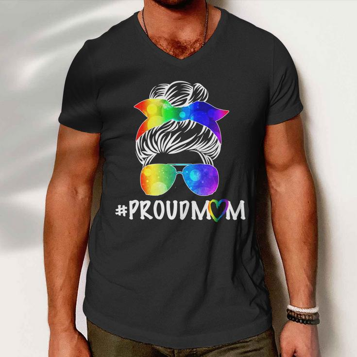 Proud Mom Lgbt Rainbow Pride Tshirt Men V-Neck Tshirt