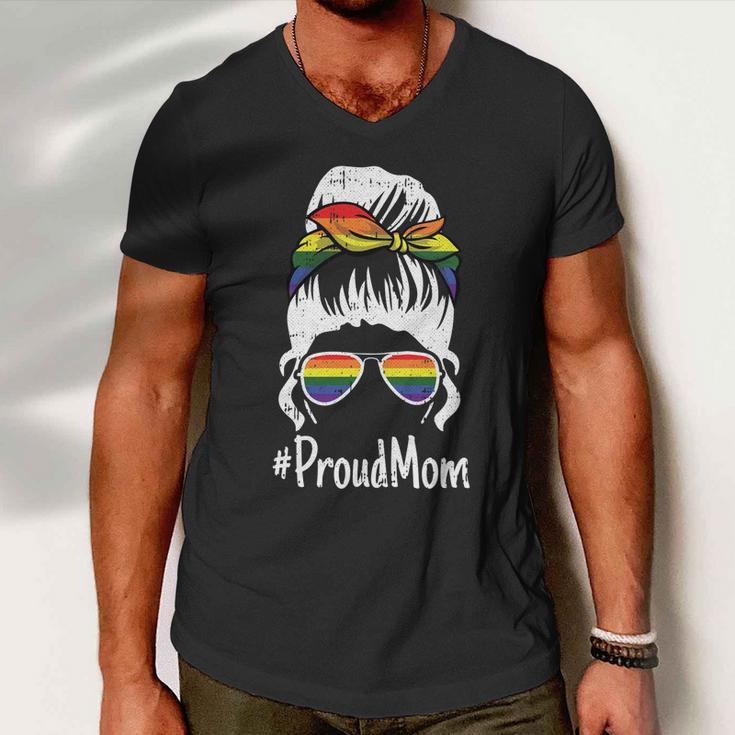 Proud Mom Motherscute Giftday Gay Pride Lgbtcute Giftq Ally Mama Mommy Gift Men V-Neck Tshirt