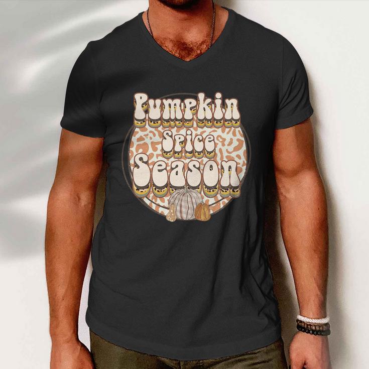 Pumpkin Spice Season Thanksgiving Quote Men V-Neck Tshirt