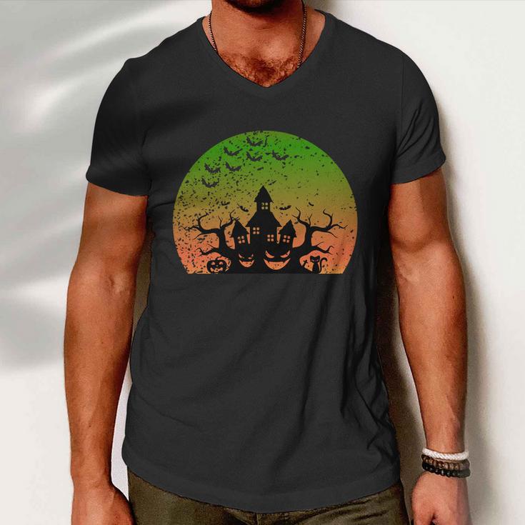 Pumpkin Witch Castle Halloween Quote Men V-Neck Tshirt