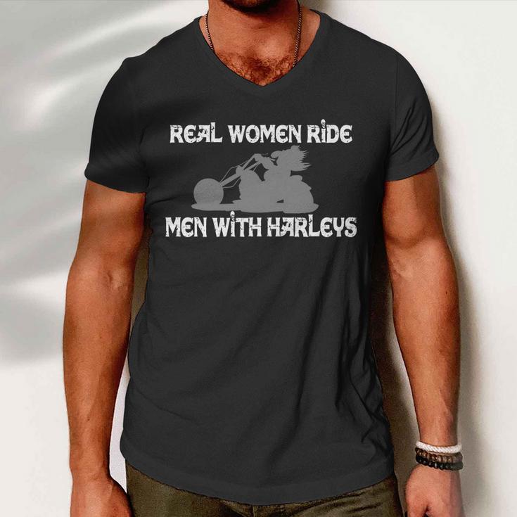 Real Women Ride Men With Harleys Tshirt Men V-Neck Tshirt