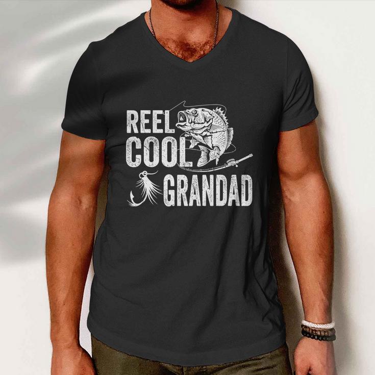 Reel Cool Grandad Fishing Funny Fathers Day Men V-Neck Tshirt