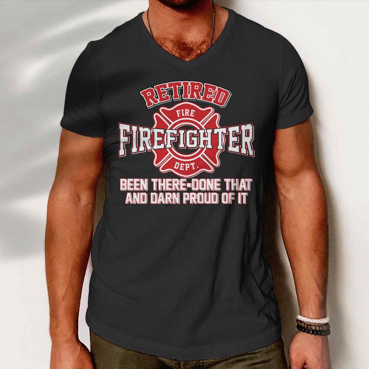 Retired Firefighter Been There Done That Tshirt Men V-Neck Tshirt