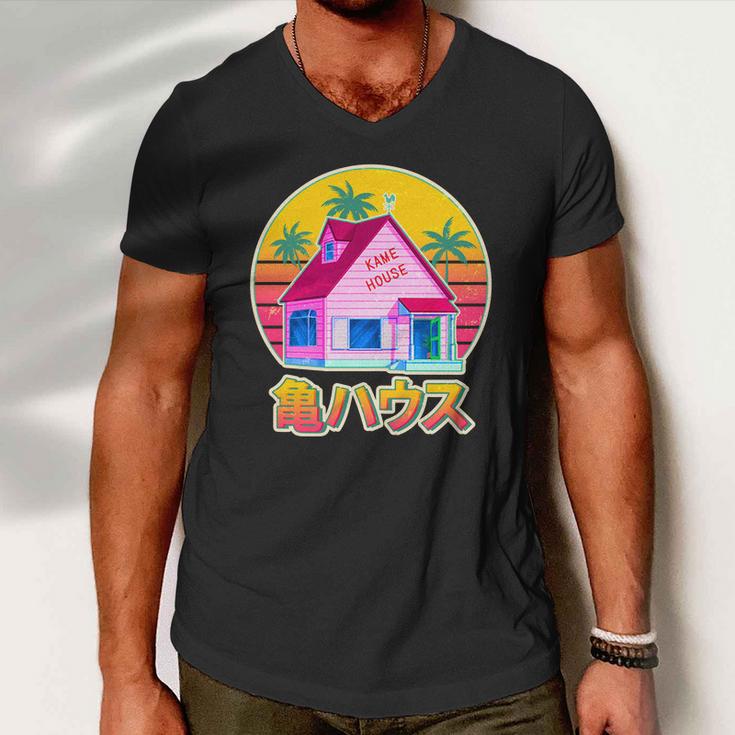 Retro Eighties 80S Anime Kame House Men V-Neck Tshirt