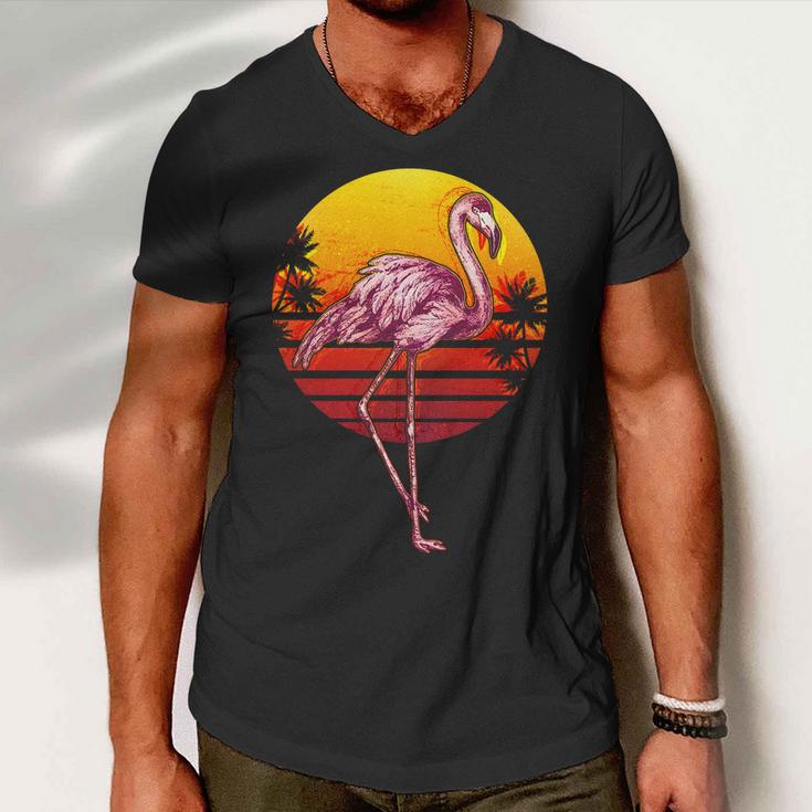 Retro Vintage Flamingo V2 Men V-Neck Tshirt