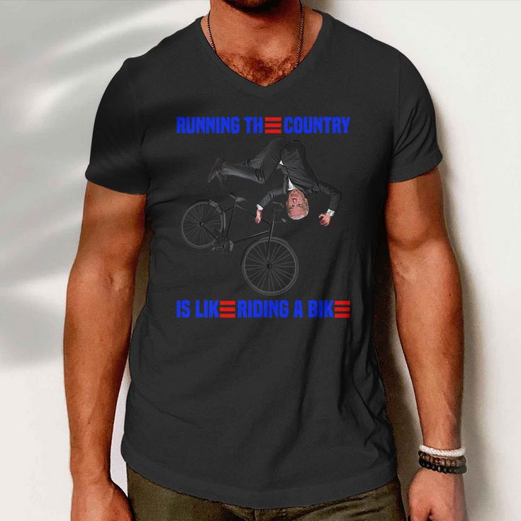 Running The Country Is Like Riding A Bike Biden Bike Men V-Neck Tshirt