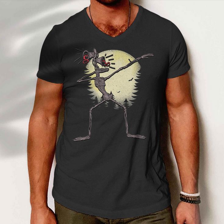 Scary Siren Head Monster Dabbing Men V-Neck Tshirt