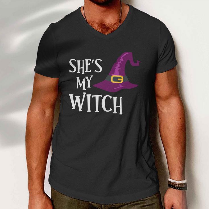 Shes My Witch Witch Hat Halloween Quote Men V-Neck Tshirt