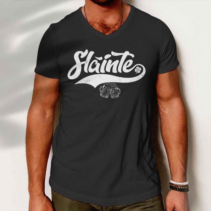 Slainte Irish Cheers Tshirt Men V-Neck Tshirt