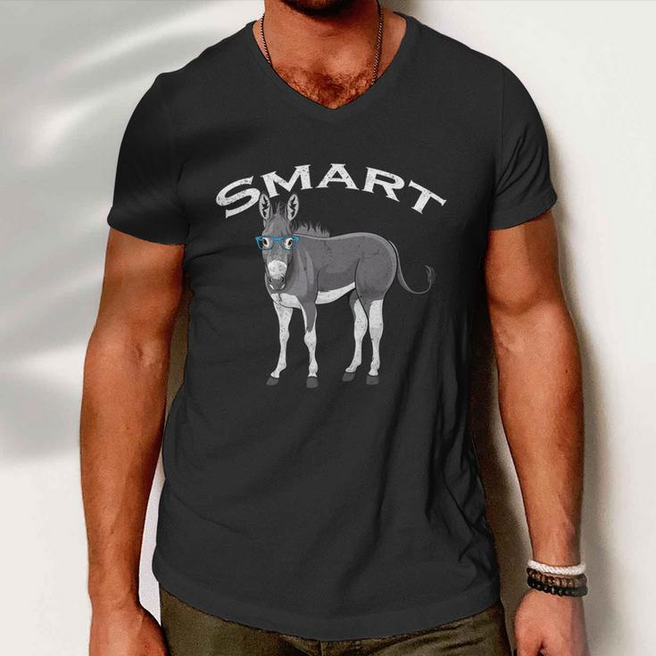 Smart Donkey Lover Sarcastic Adult Humor Blue Glasses Gift Men V-Neck Tshirt