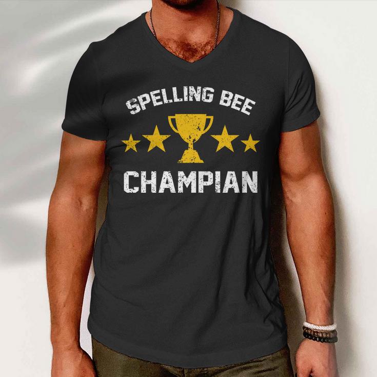 Spelling Bee Champian Funny Men V-Neck Tshirt