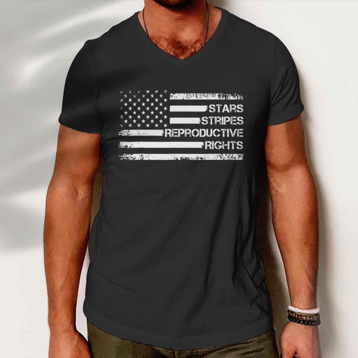 Stars Stripes Reproductive Rights Us Flag 4Th July Vintage Men V-Neck Tshirt