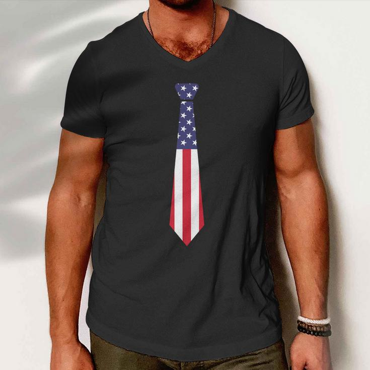 Stars Stripes Usa Flag Colors Tye Graphic 4Th Of July Plus Size Shirt Men V-Neck Tshirt