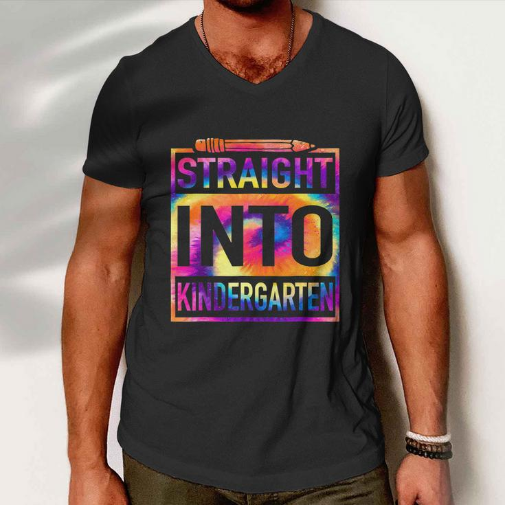 Straight Into Kindergarten Tie Dye Funny Teacher Men V-Neck Tshirt
