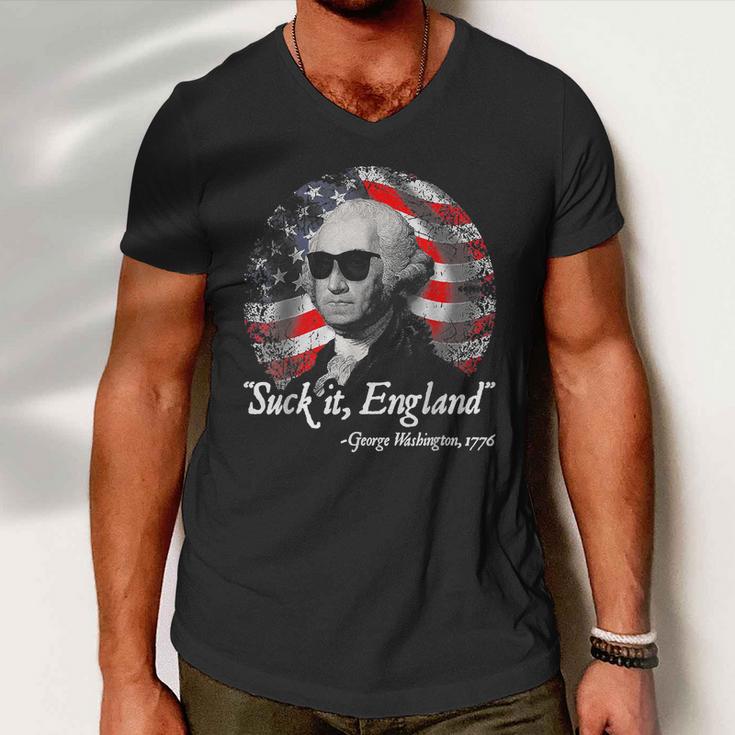 Suck It England Funny 4Th Of July George Washington Men V-Neck Tshirt